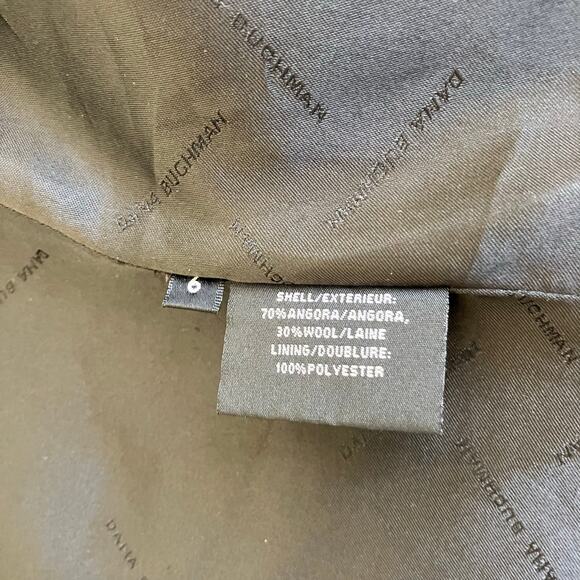 Dana Buchman Sz 6-8 Vtg Angora-Wool Blend Classic Double Breasted Peacoat Black - Picture 11 of 16